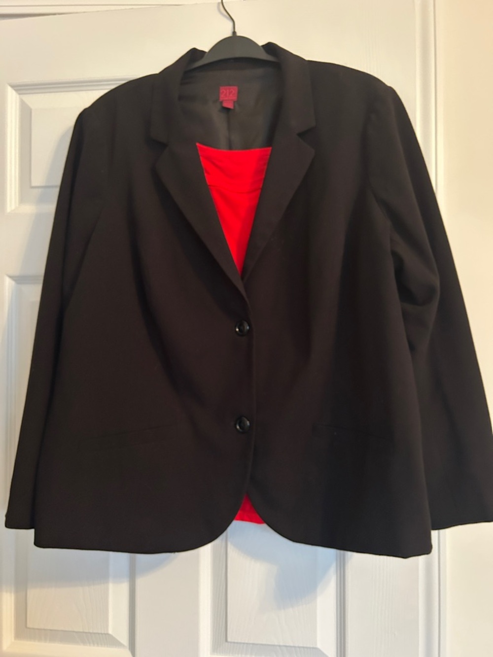 212 Collection Black Blazer with Red Lining